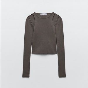 Small Zara cut out long sleeve top NWT